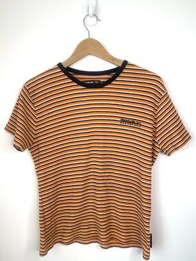 VINTAGE Reebok WOMENS Orange Striped Shirt size 14